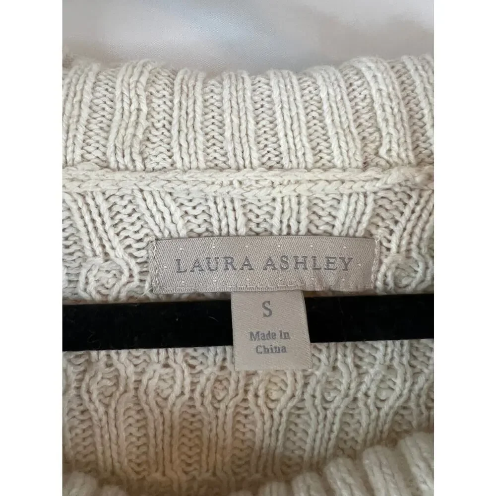 Laura Ashley Cowl Tan Sweater Size Small - Picture 2 of 3